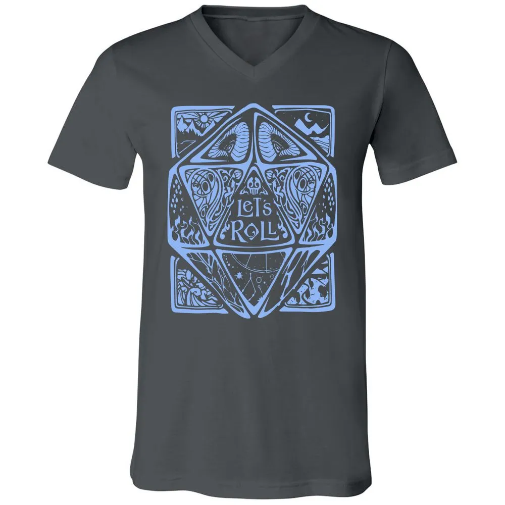 Let's Roll Unisex V-Neck T-Shirt - Asphalt - 12