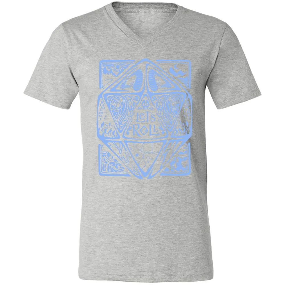 Let's Roll Unisex V-Neck T-Shirt - Athletic Heather - 7