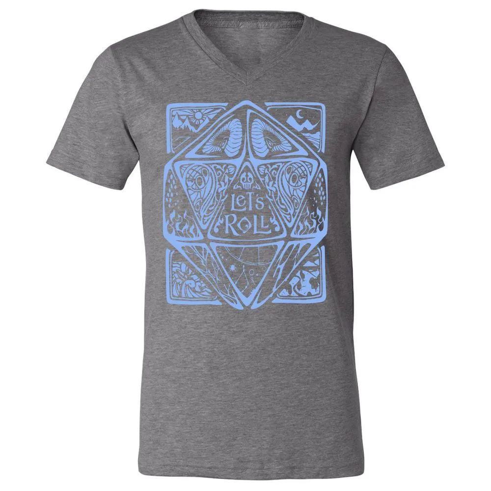 Let's Roll Unisex V-Neck T-Shirt - Deep Heather - 13