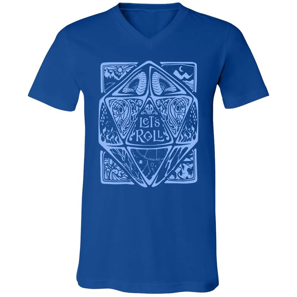 Let's Roll Unisex V-Neck T-Shirt - True Royal - 4