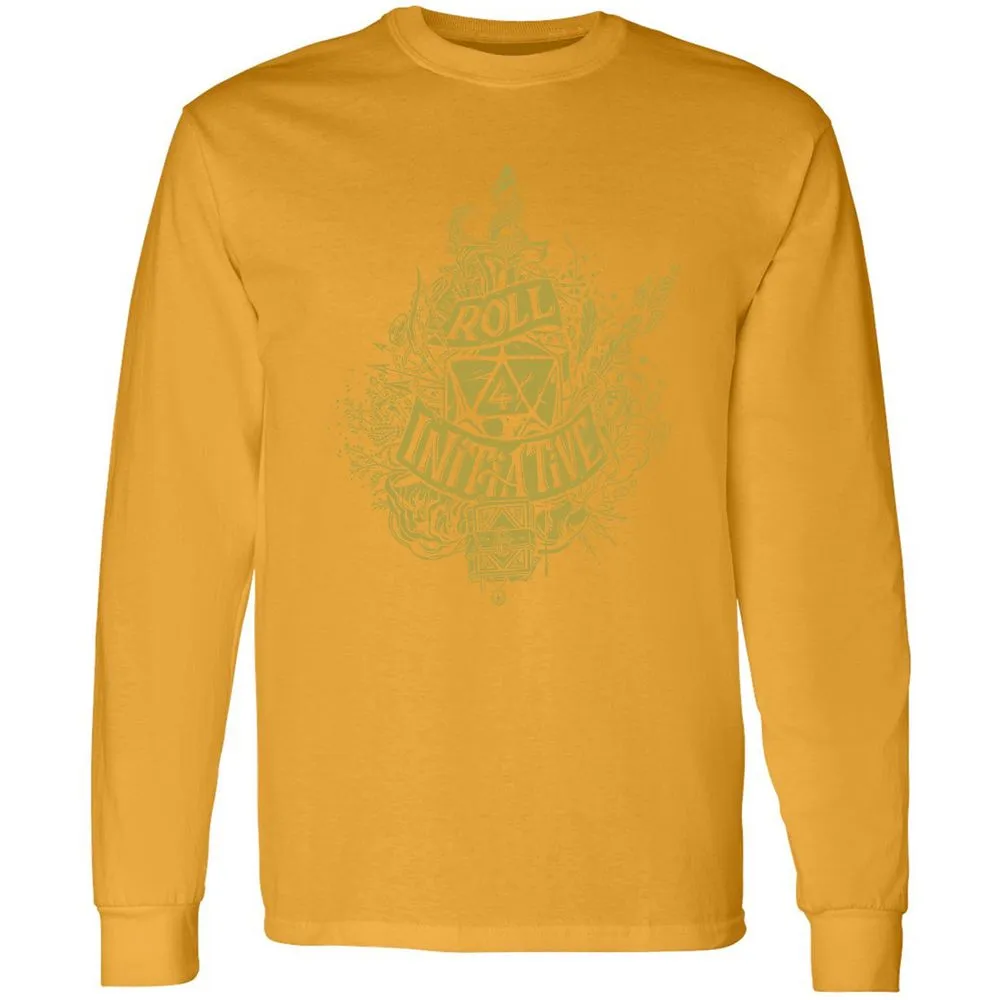 Roll Initiative Long Sleeve T-Shirt - Gold - 9
