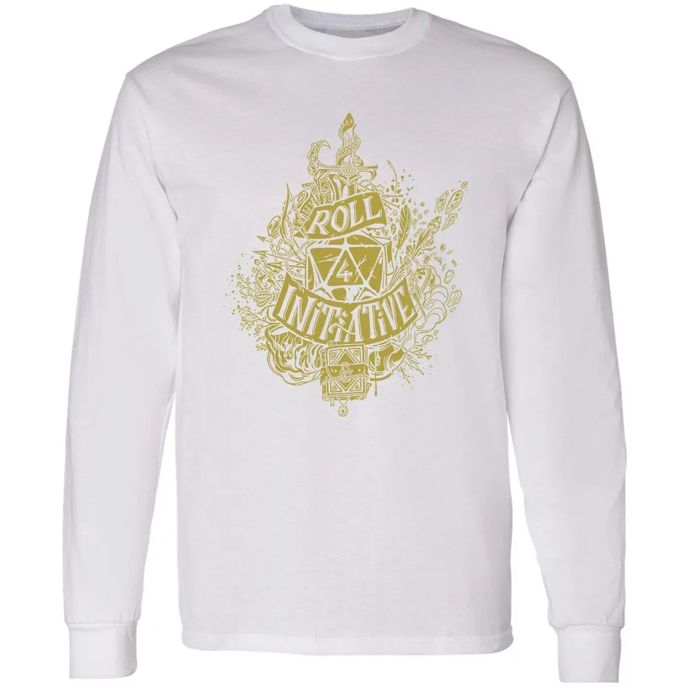 Roll Initiative Long Sleeve T-Shirt - White - 5