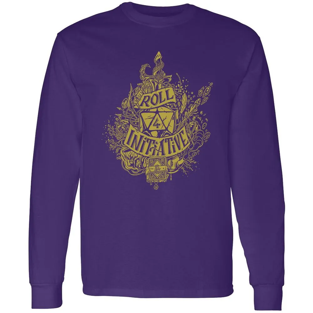 Roll Initiative Long Sleeve T-Shirt - Purple - 13