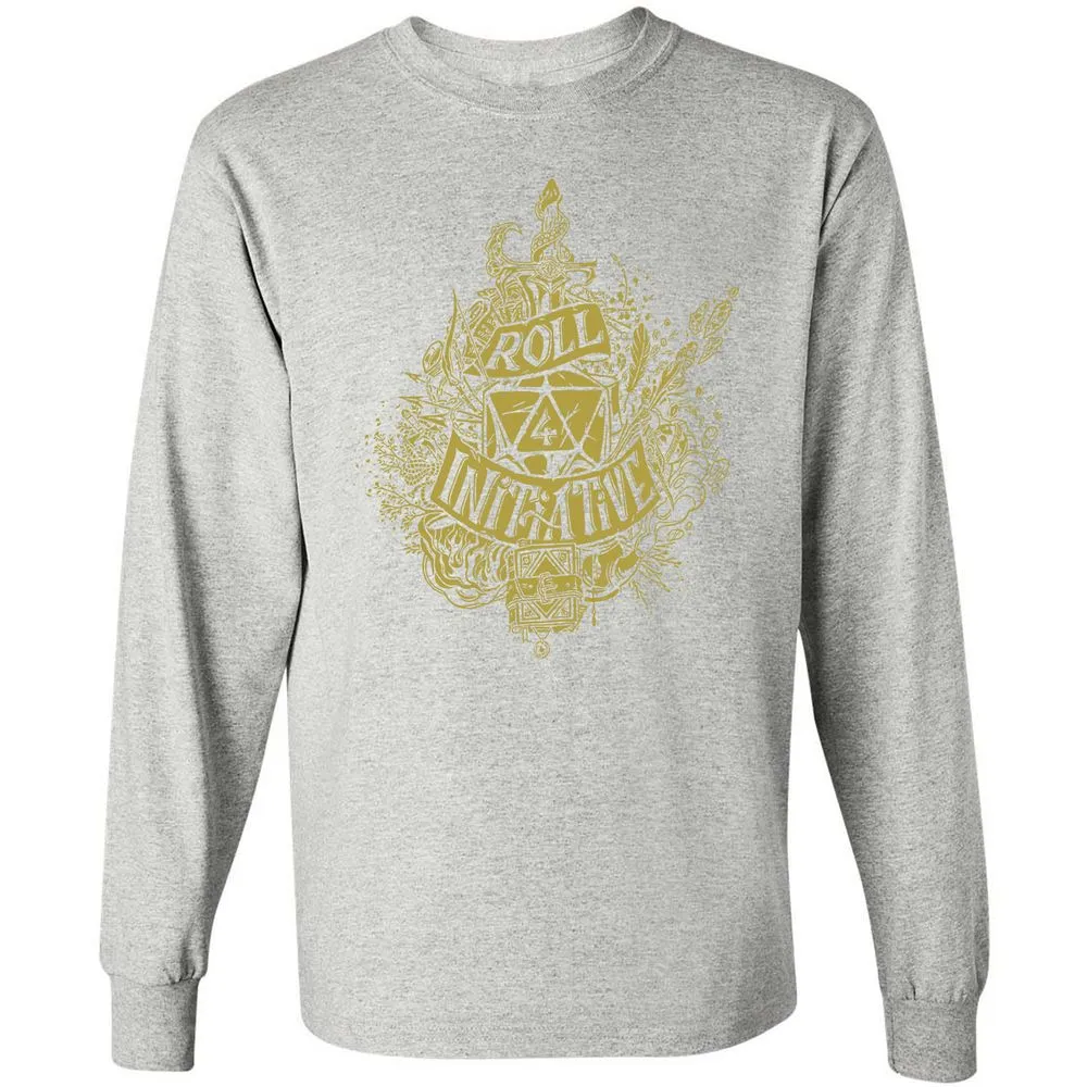 Roll Initiative Long Sleeve T-Shirt - Ash - 7