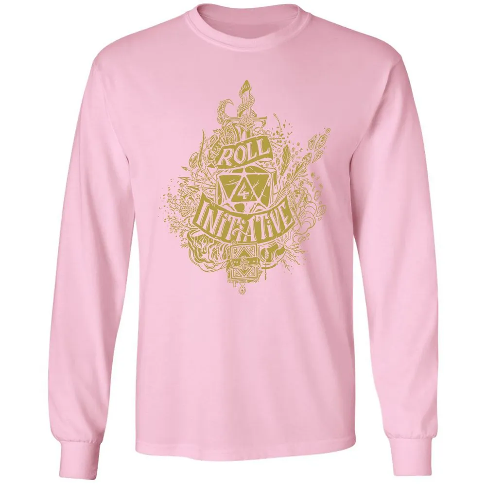 Roll Initiative Long Sleeve T-Shirt - Light Pink - 3