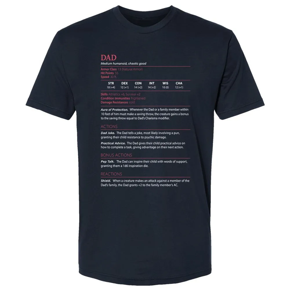 Dad Stats Premium Unisex T-Shirt - Midnight Navy - 2