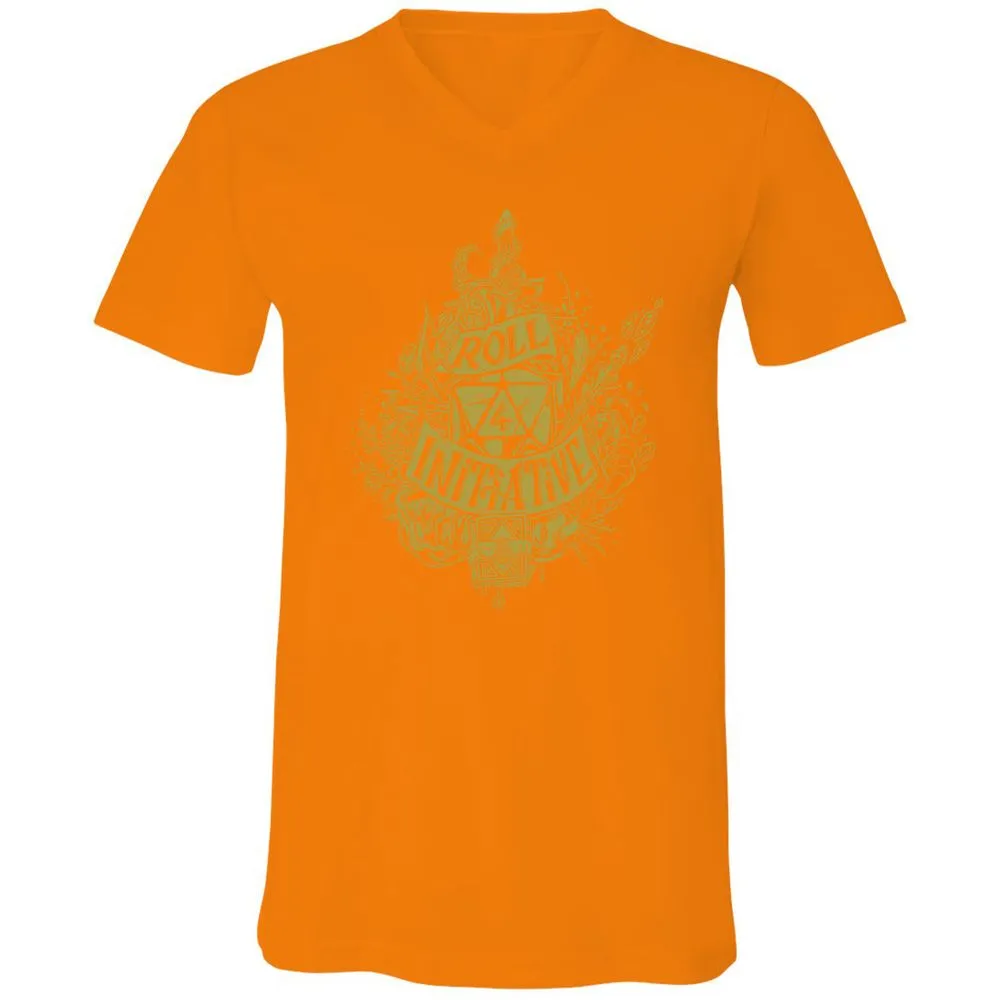Roll Initiative Unisex V-Neck T-Shirt - Orange - 11