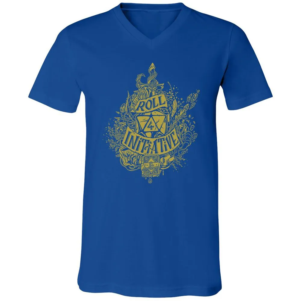 Roll Initiative Unisex V-Neck T-Shirt - True Royal - 4