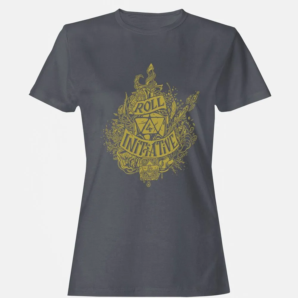 Roll Initiative Women's T-Shirt - Dark Heather - 5