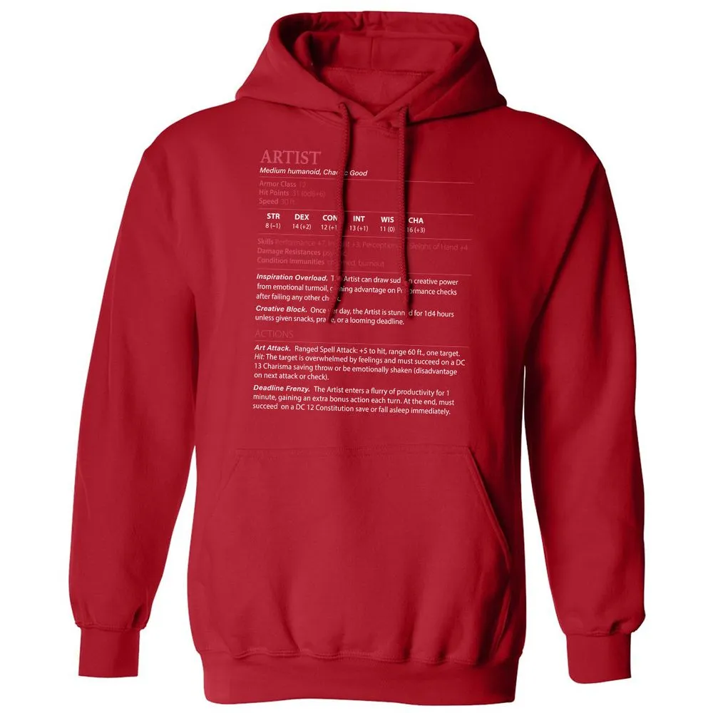 Artist Stats Classic Unisex Hoodie - Red - 5
