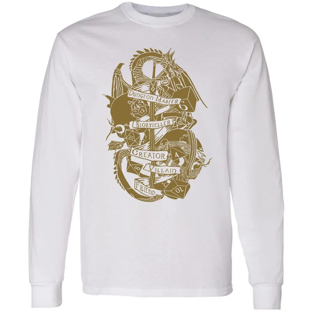 Dungeon Master Dragon Long Sleeve T-Shirt - White - 5