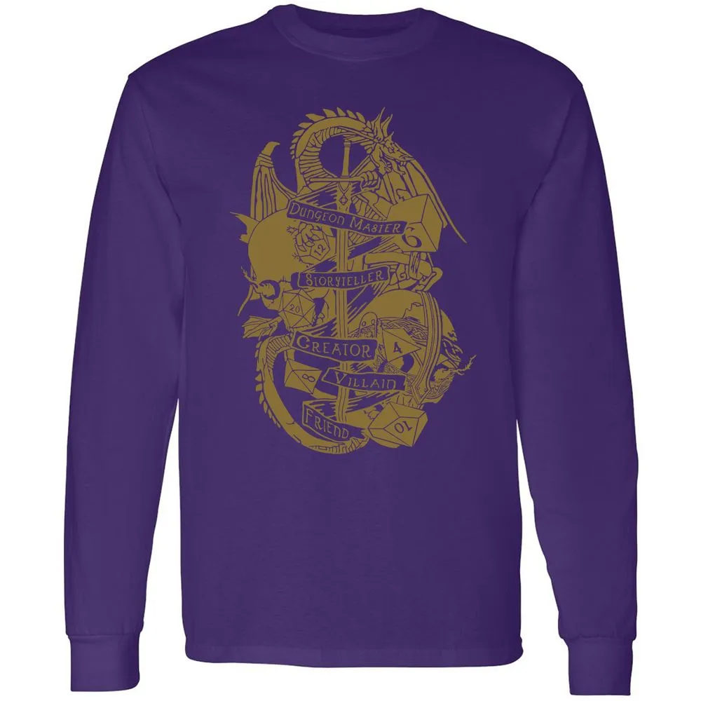 Dungeon Master Dragon Long Sleeve T-Shirt - Purple - 13