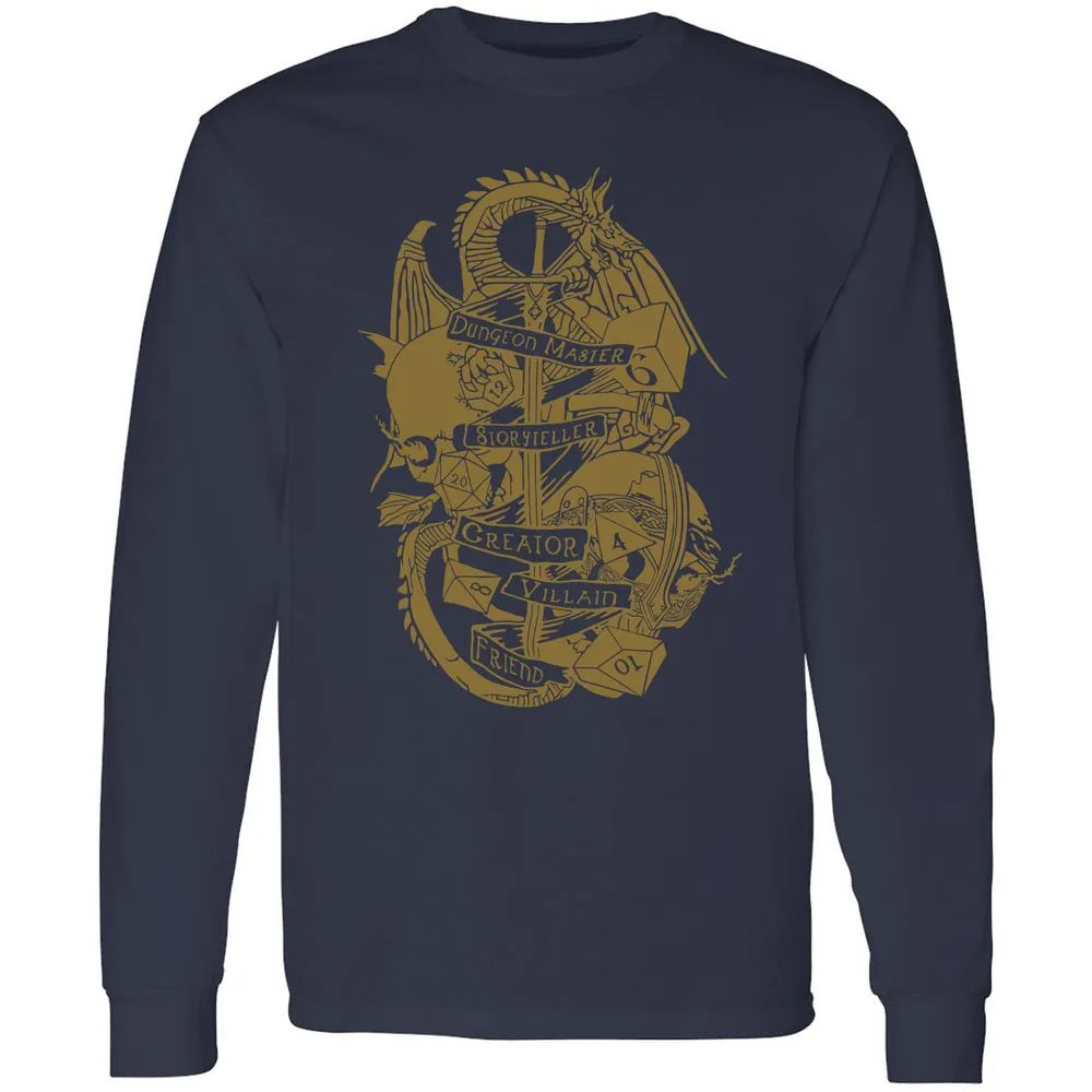 Dungeon Master Dragon Long Sleeve T-Shirt - Navy - 2