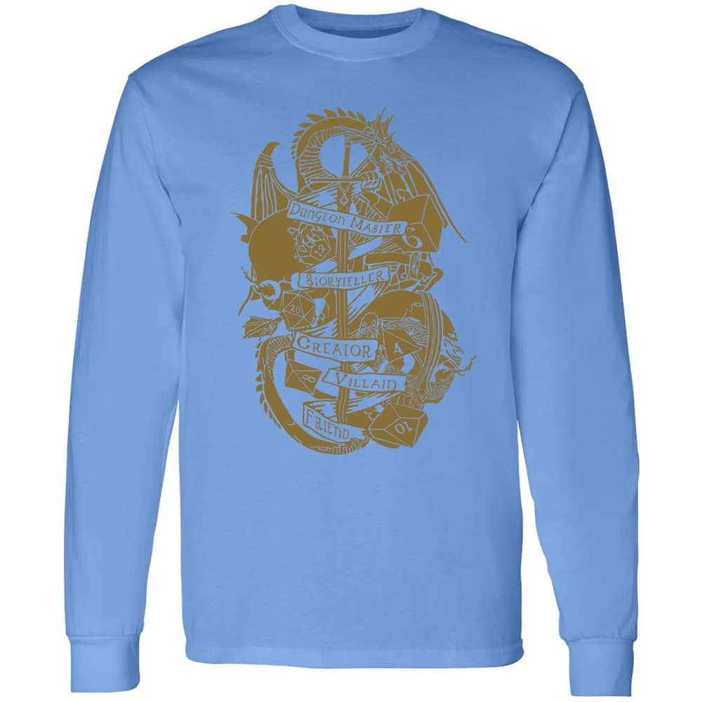 Dungeon Master Dragon Long Sleeve T-Shirt - Carolina Blue - 12