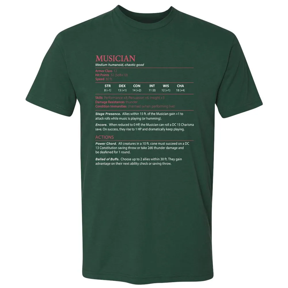 Musician Stats - Forest Green - 13