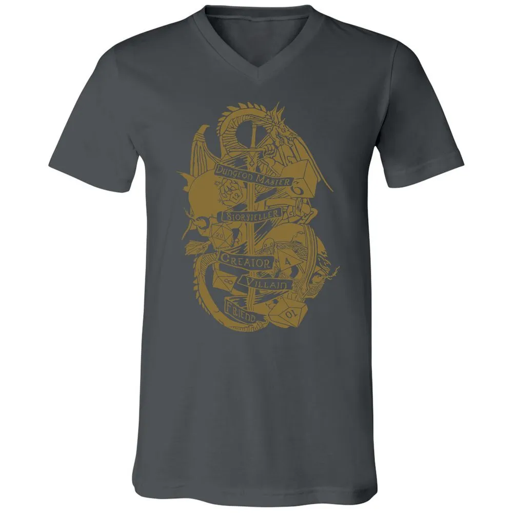 Dungeon Master Dragon Unisex V-Neck T-Shirt - Asphalt - 12