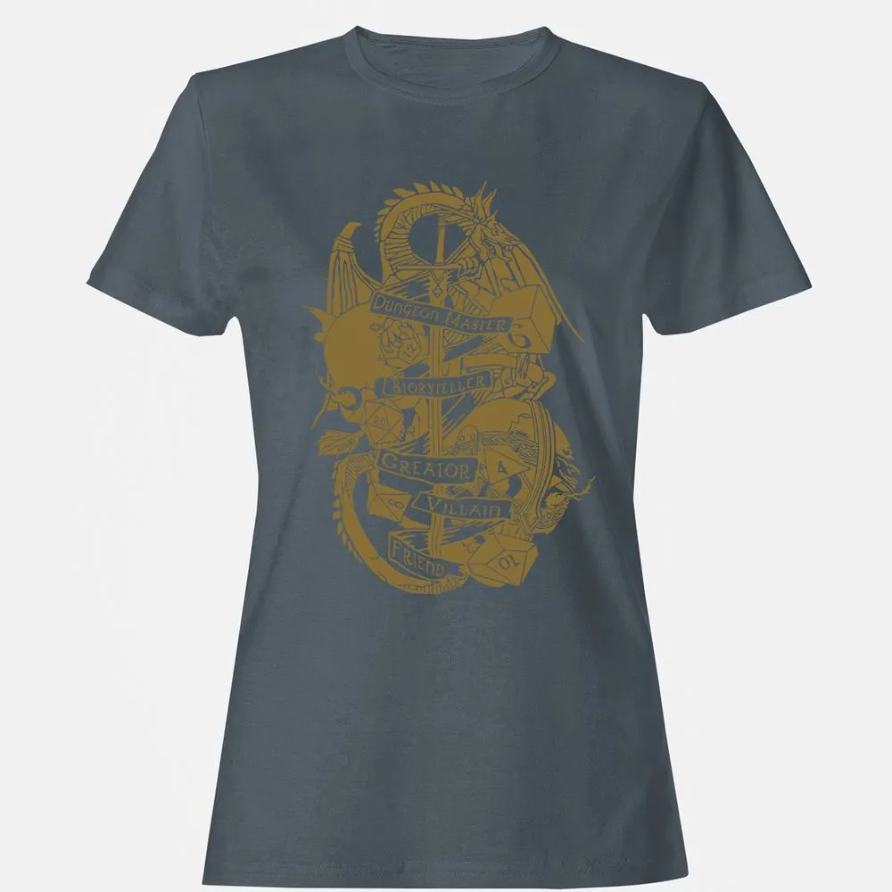 Dungeon Master Dragon Women's T-Shirt - Charcoal - 3