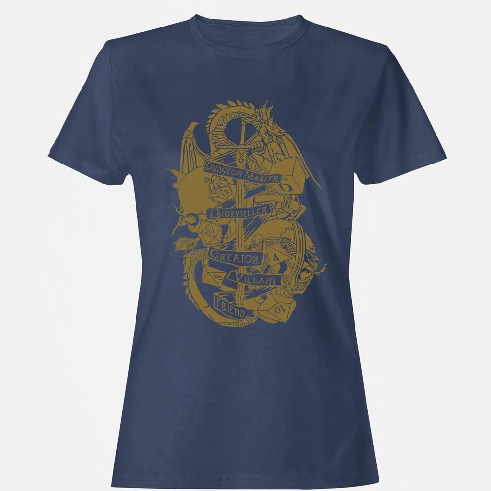 Dungeon Master Dragon Women's T-Shirt - Navy - 10