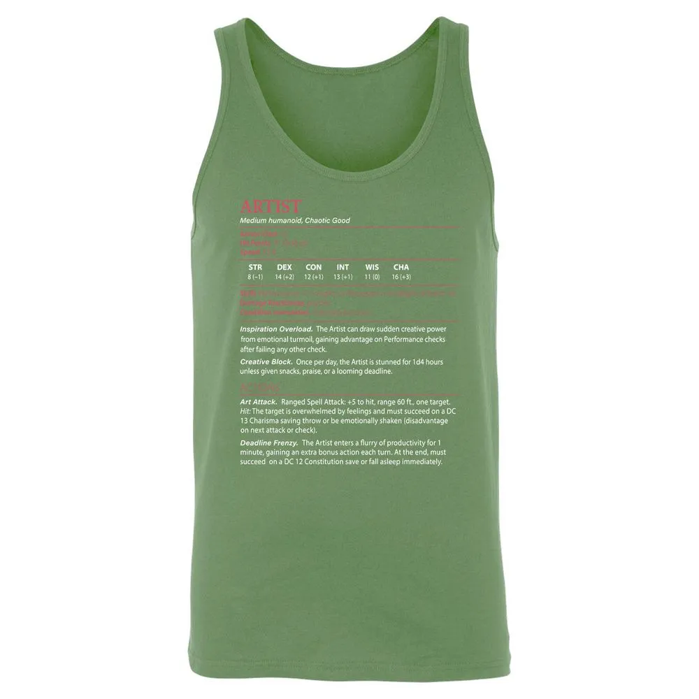 Artist Stats Unisex Jersey Tank - Leaf - 10