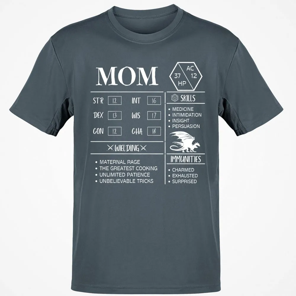 Mom Stats 2 Classic Unisex T-Shirt - Charcoal - 3