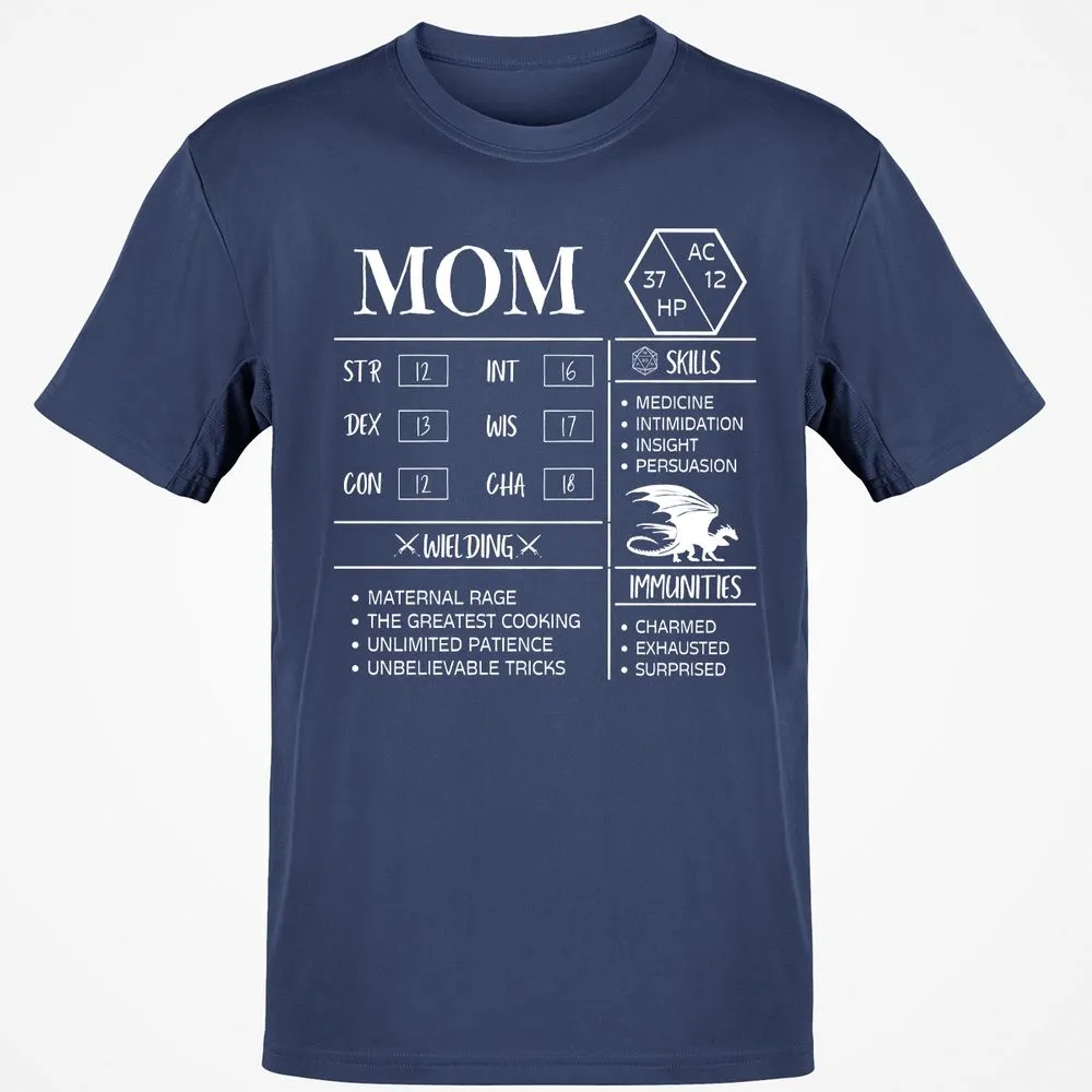 Mom Stats 2 Classic Unisex T-Shirt - Navy - 7