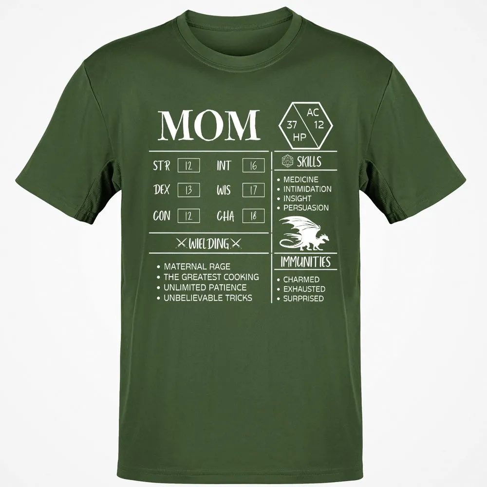Mom Stats 2 Classic Unisex T-Shirt - Military Green - 6