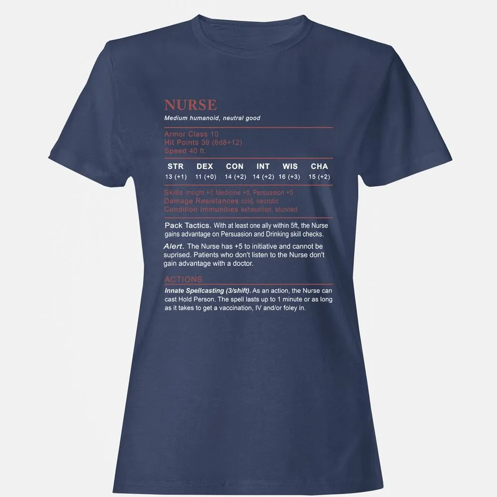 Nurse Stats 2 Women's T-Shirt - Navy - 10