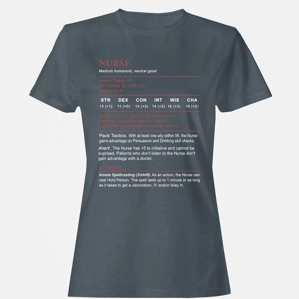 Nurse Stats 2 Women's T-Shirt - Charcoal - 3