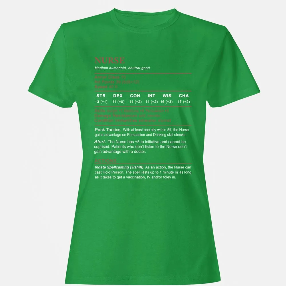 Nurse Stats 2 Women's T-Shirt - Irish Green - 7