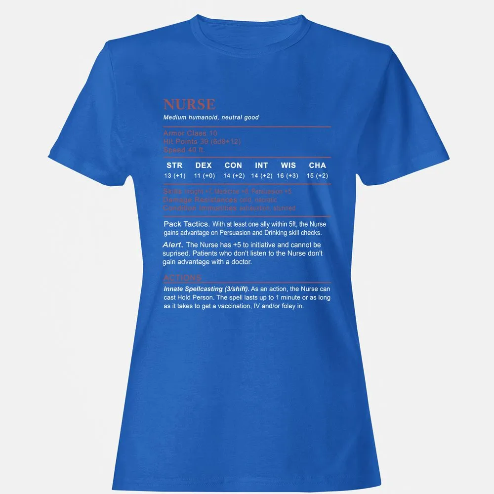 Nurse Stats 2 Women's T-Shirt - Royal - 14