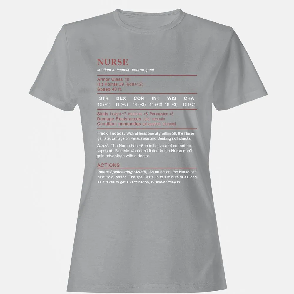 Nurse Stats 2 Women's T-Shirt - Sport Grey - 15