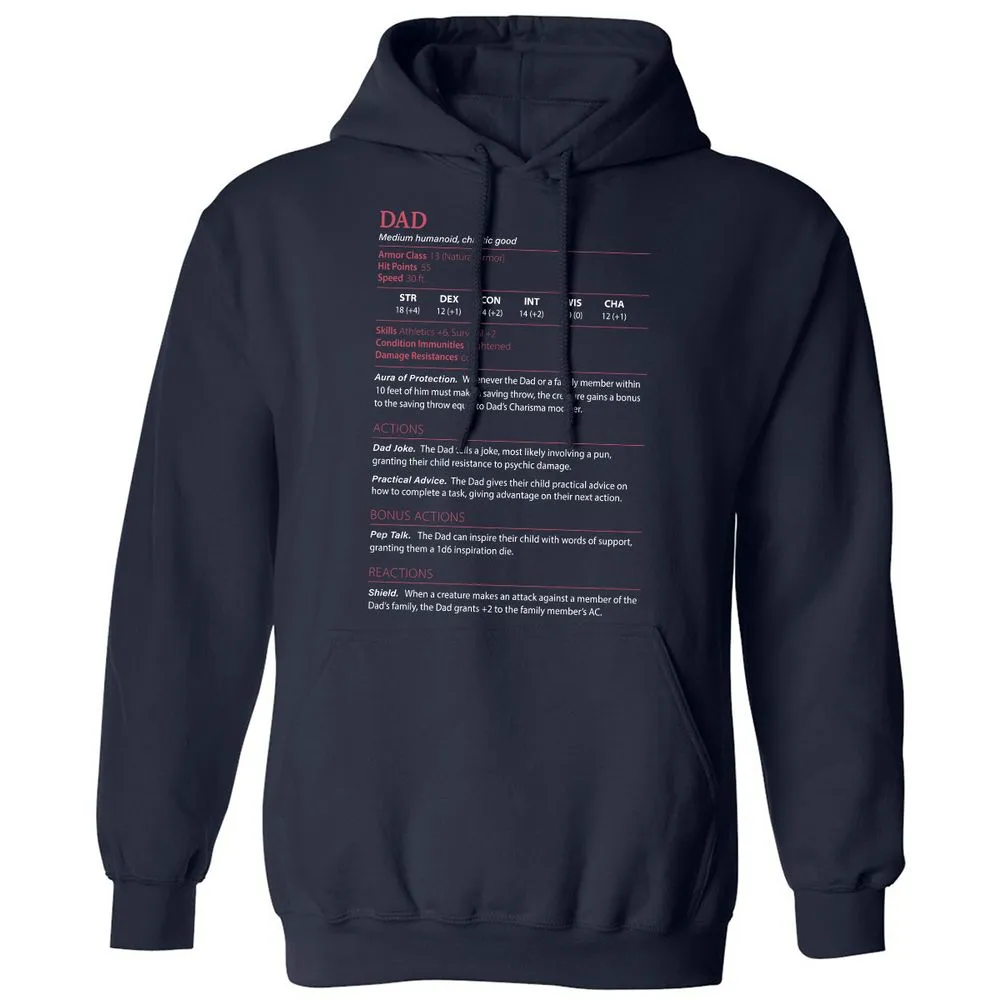 Dad Stats Classic Unisex Hoodie - Navy - 2