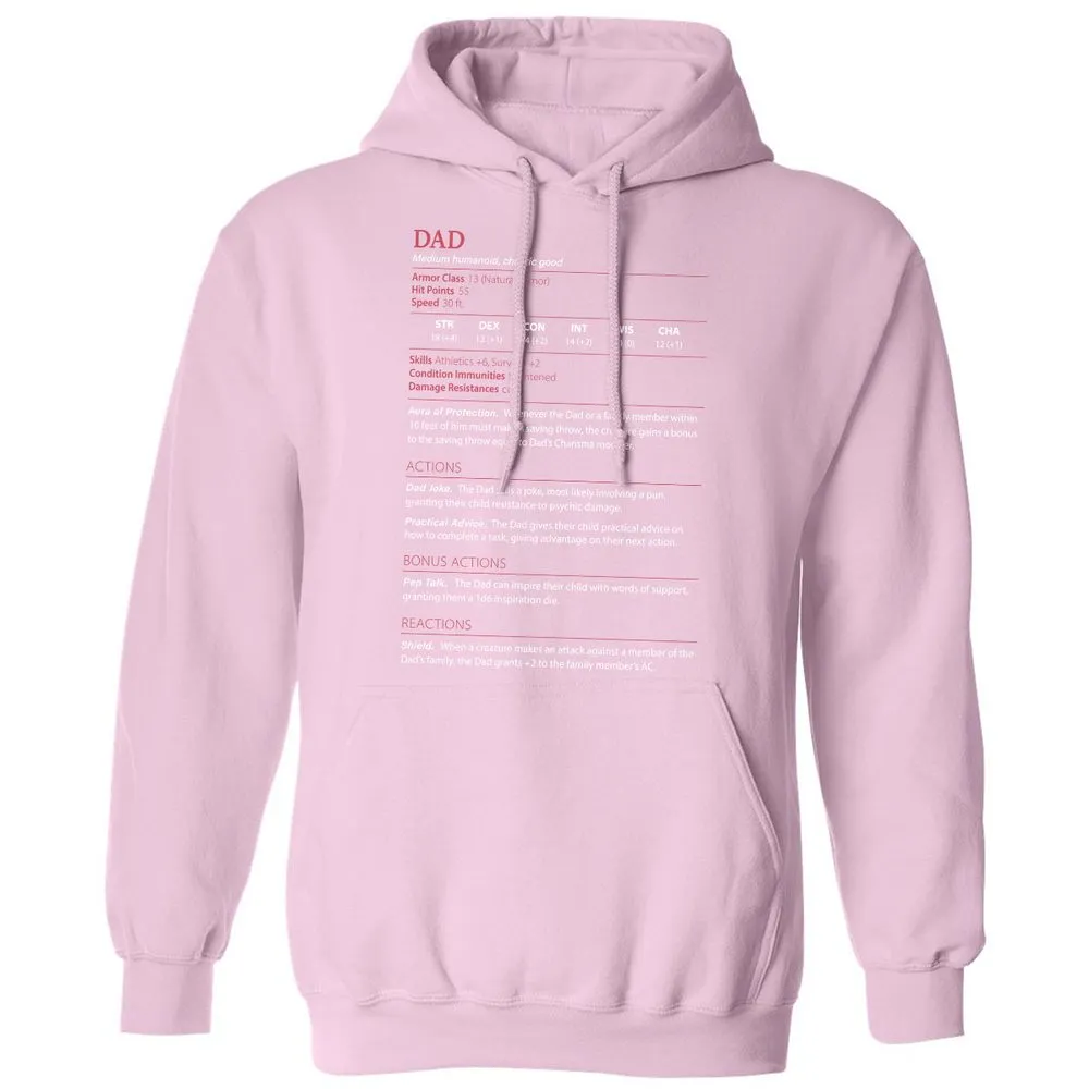 Dad Stats Classic Unisex Hoodie - Light Pink - 3