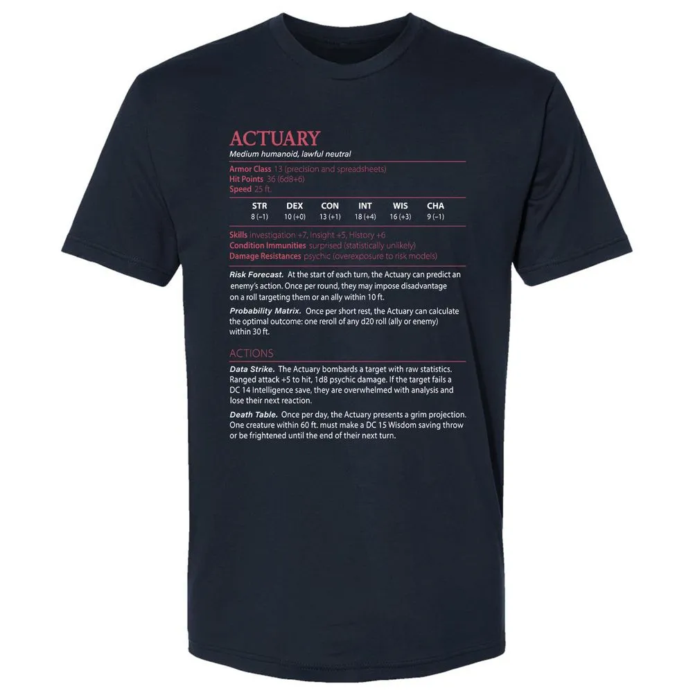 Actuary Stats - Midnight Navy - 2