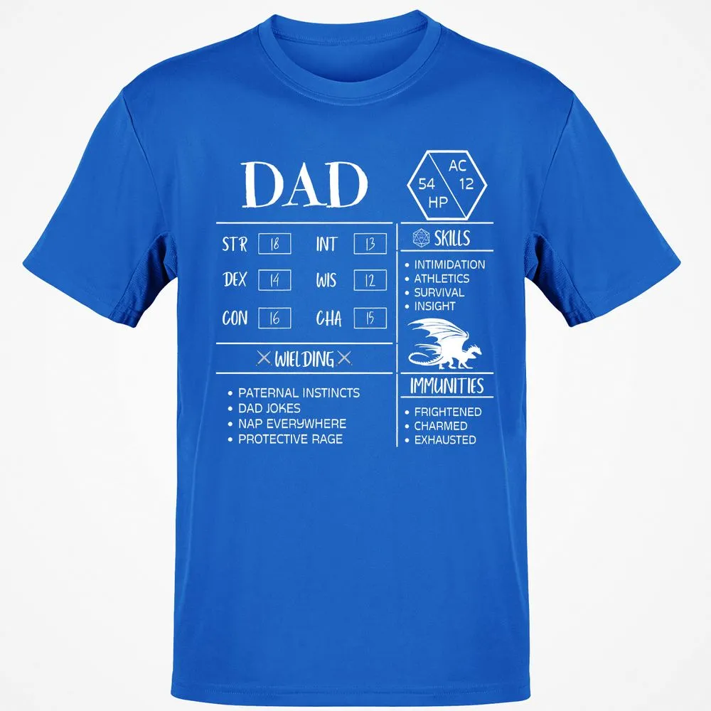 Dad Stats 2 Classic Unisex T-Shirt - Royal - 11