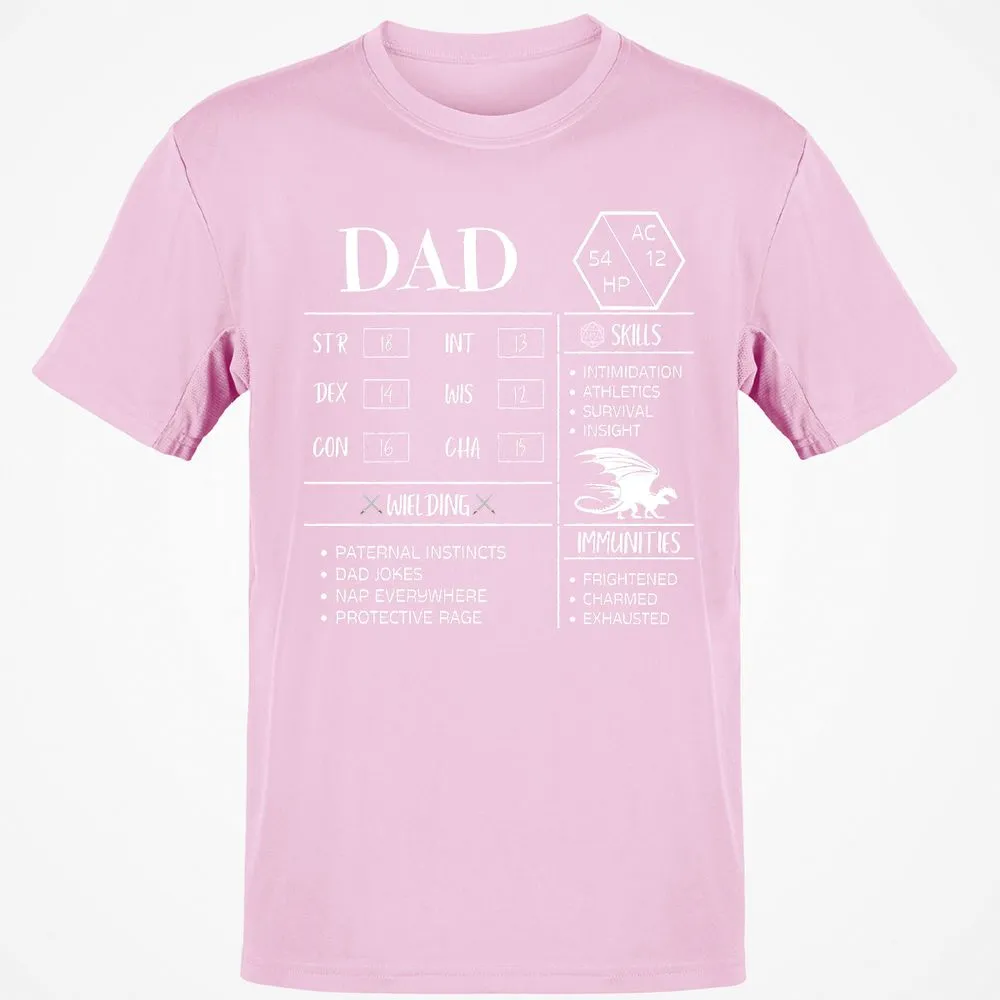 Dad Stats 2 Classic Unisex T-Shirt - Light Pink - 5