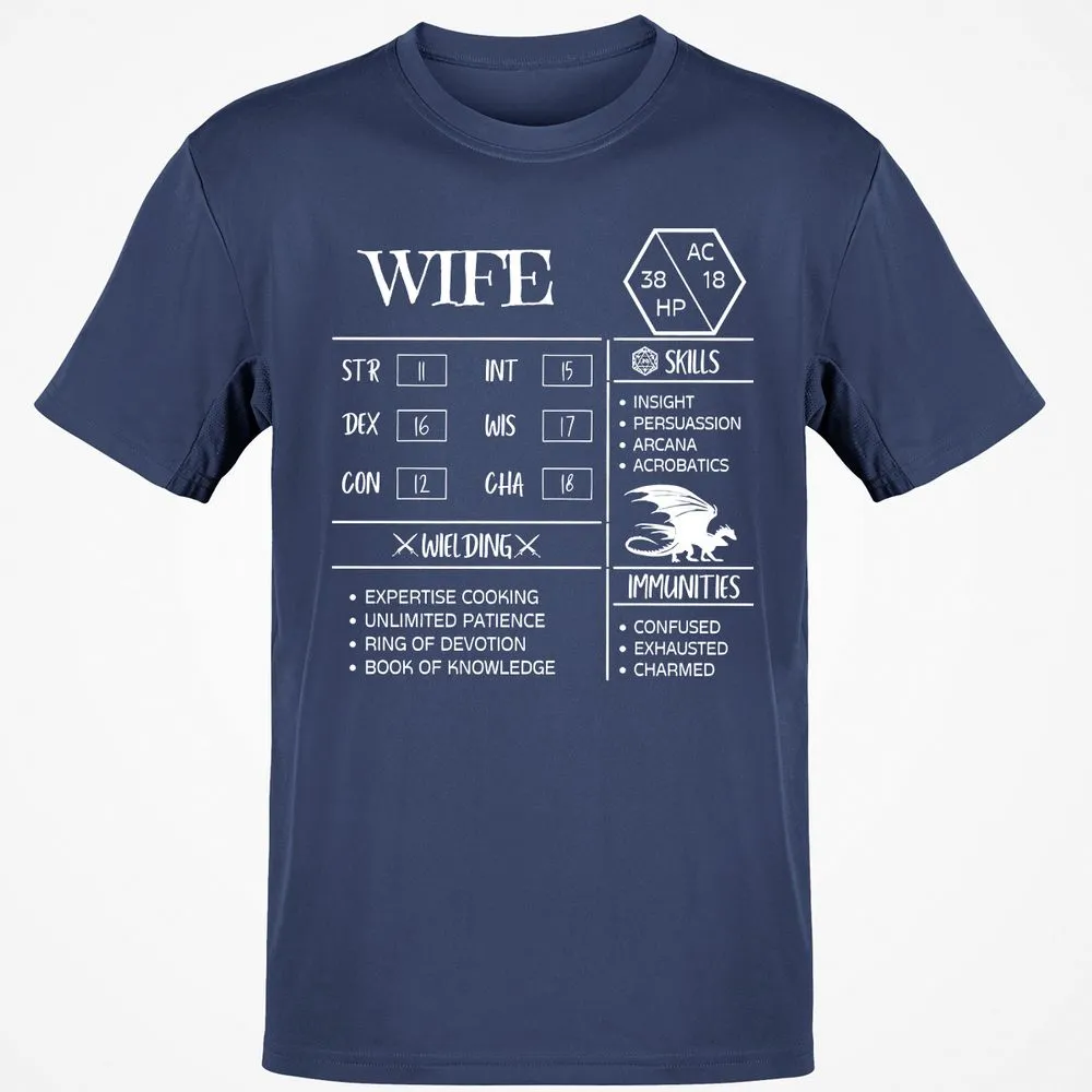 Wife Stats 2 Classic Unisex T-Shirt - Navy - 7