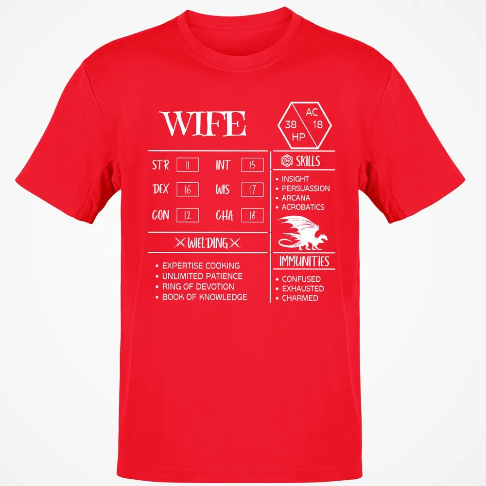 Wife Stats 2 Classic Unisex T-Shirt - Red - 10