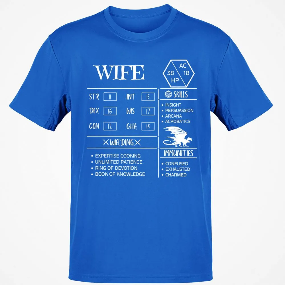Wife Stats 2 Classic Unisex T-Shirt - Royal - 11