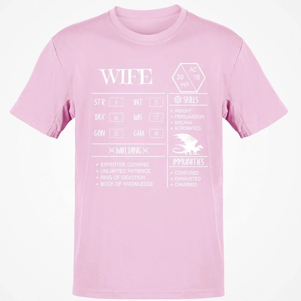 Wife Stats 2 Classic Unisex T-Shirt - Light Pink - 5