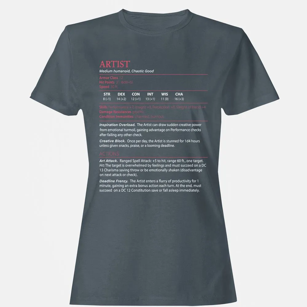 Artist Stats Women's T-Shirt - Charcoal - 3