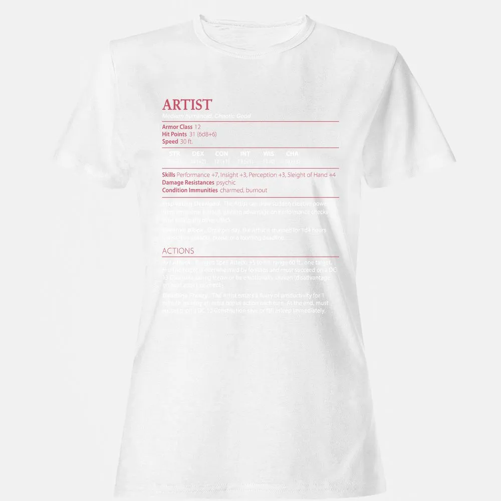 Artist Stats Women's T-Shirt - White - 16