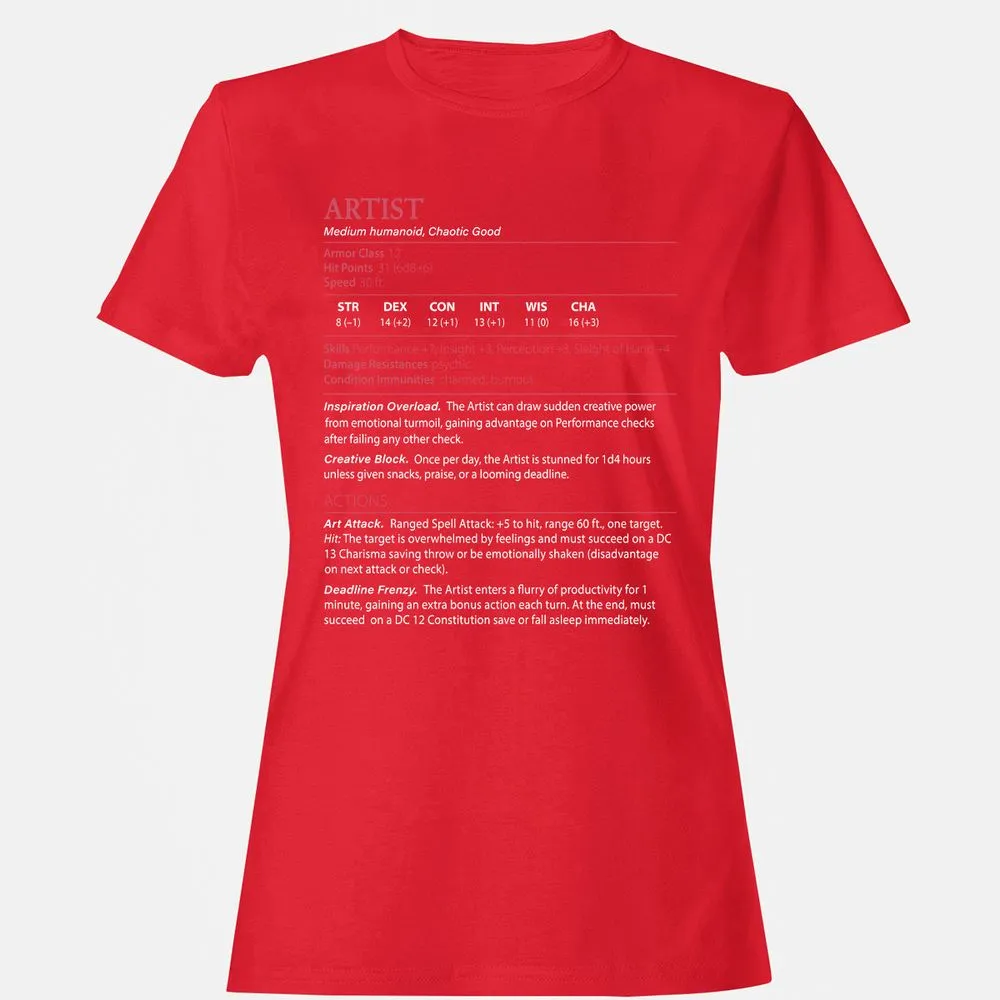 Artist Stats Women's T-Shirt - Red - 13
