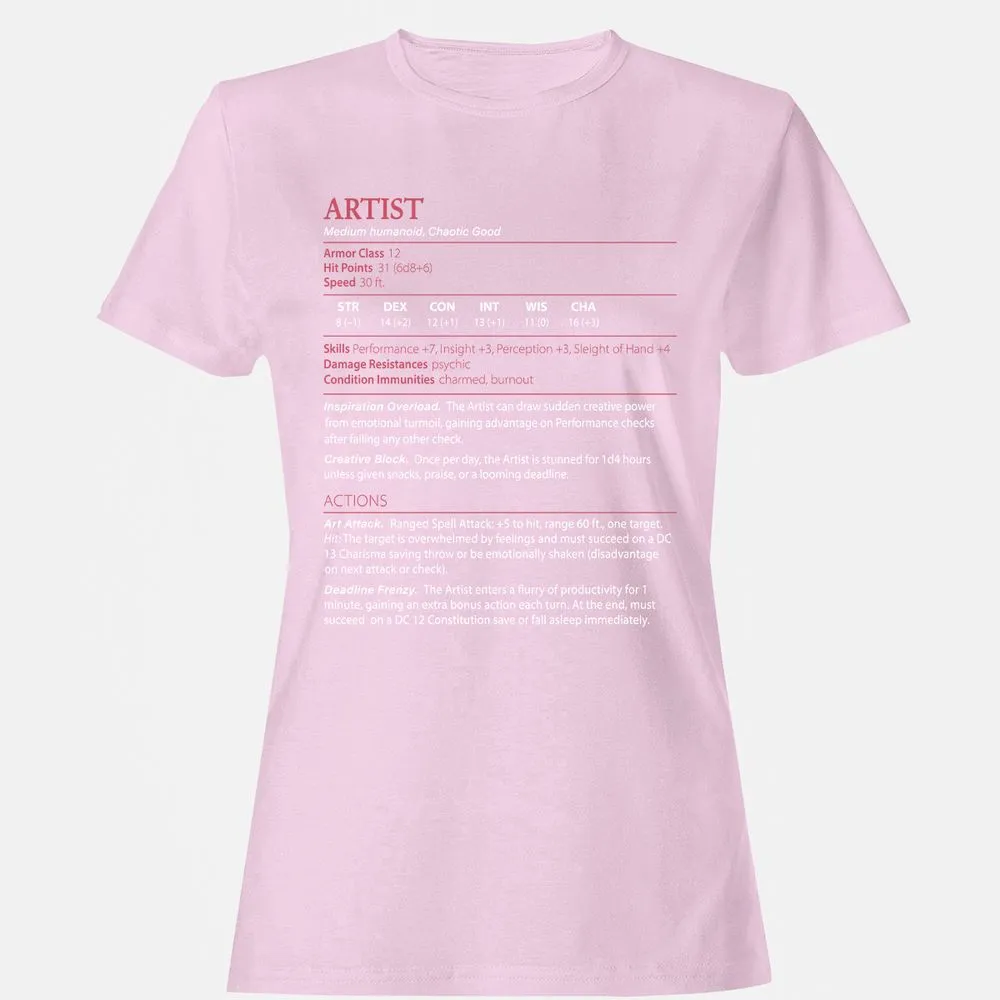 Artist Stats Women's T-Shirt - Light Pink - 9
