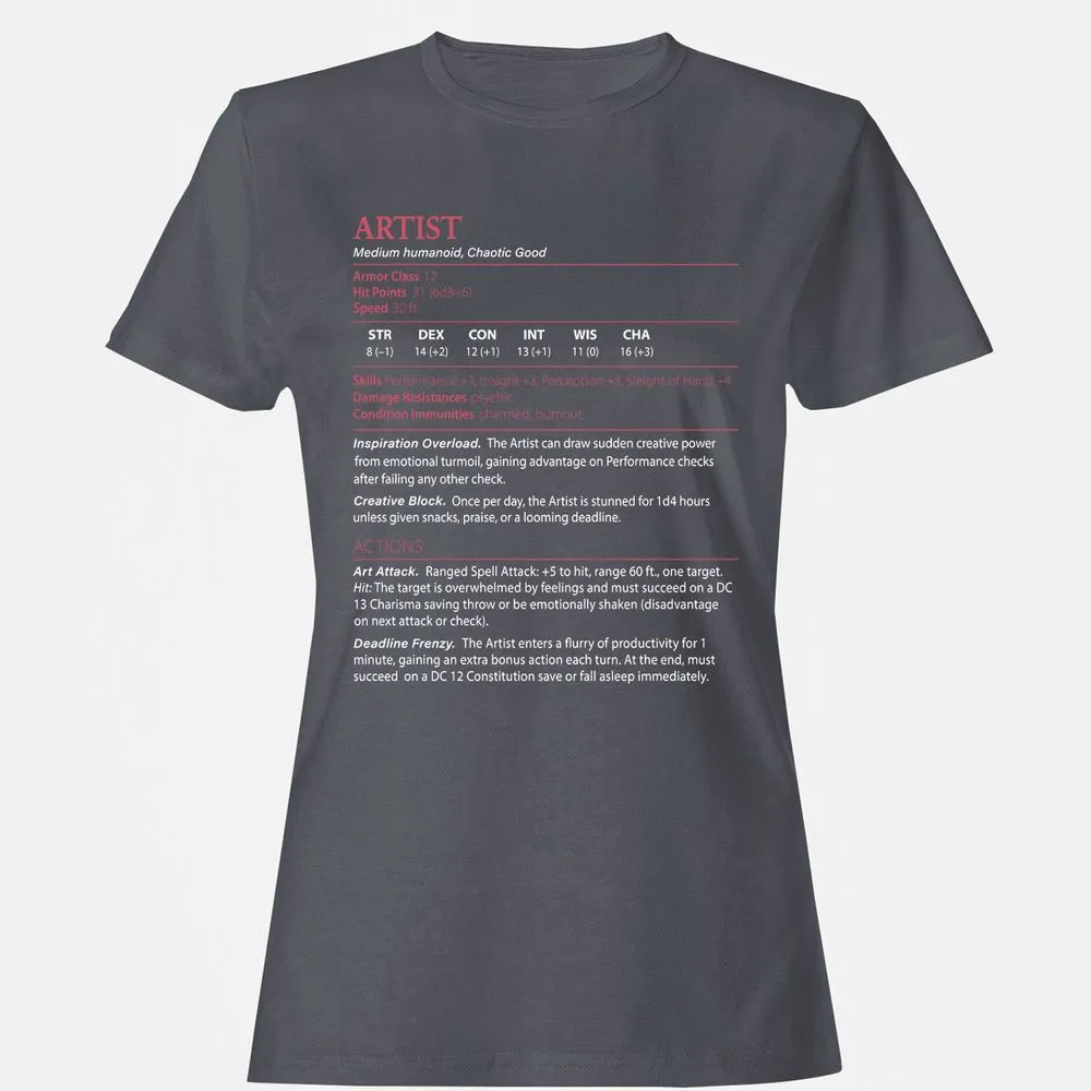 Artist Stats Women's T-Shirt - Dark Heather - 5