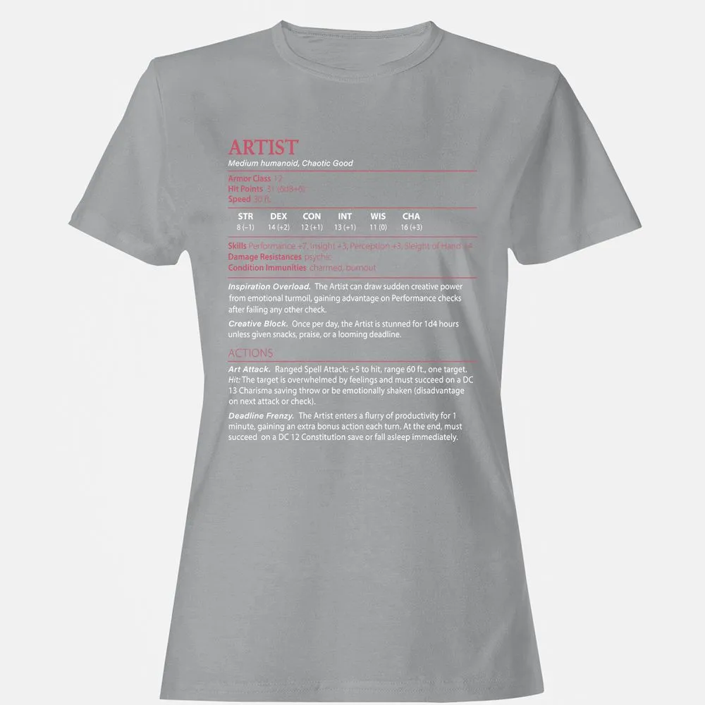 Artist Stats Women's T-Shirt - Sport Grey - 15