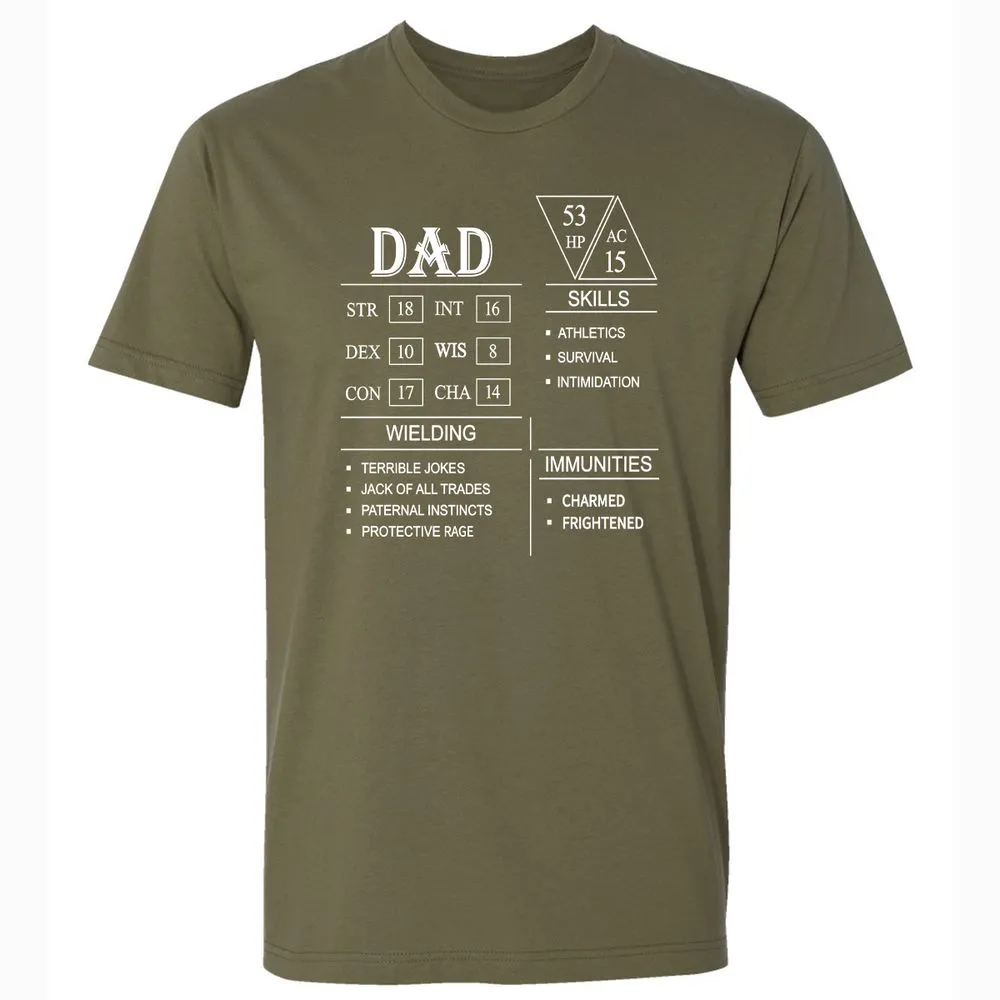 Dad Stat Block Premium Unisex T-Shirt - Military Green - 5
