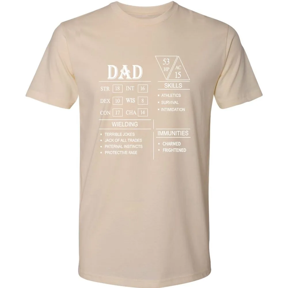 Dad Stat Block Premium Unisex T-Shirt - Cream - 14