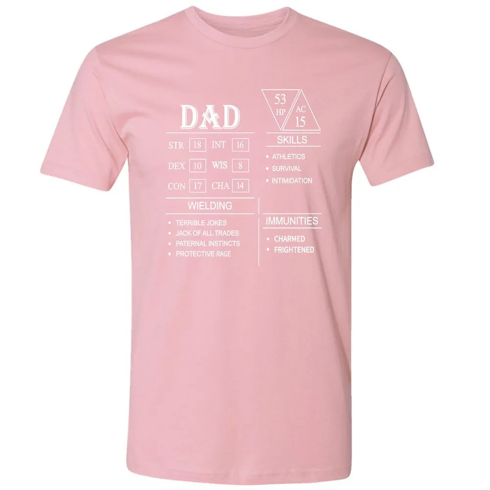 Dad Stat Block Premium Unisex T-Shirt - Light Pink - 3