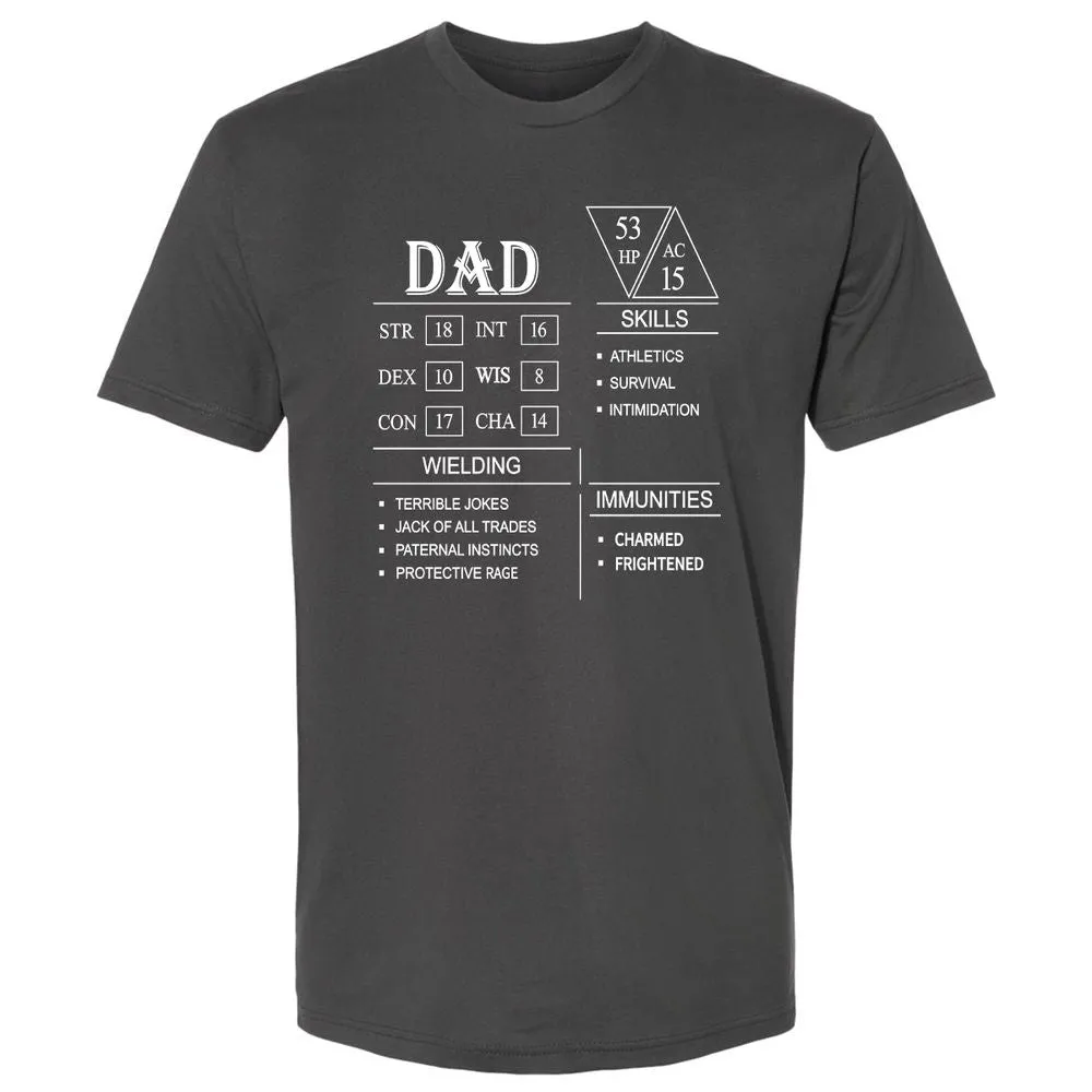 Dad Stat Block Premium Unisex T-Shirt - Heavy Metal - 8